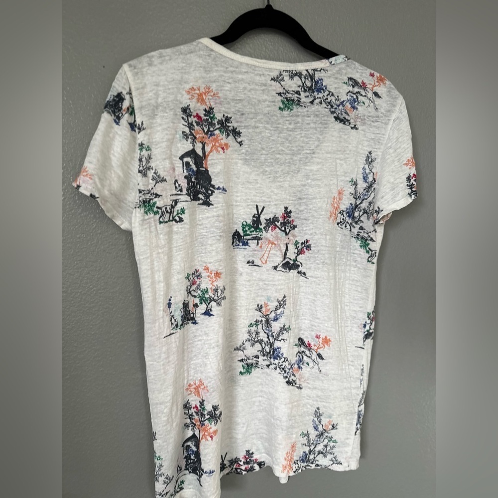 Joie Women’s Patterned Scoop Neck Short Sleeve Top Tee. Size: Medium. - Picture 10 of 13
